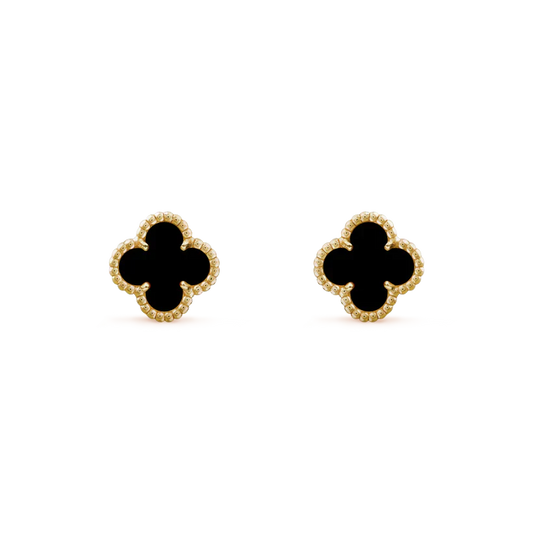 [Windsor Jewelry]CLOVER MINI 9.5MM BLACK MOP EARRINGS