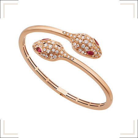 [Windsor Jewelry]SERPENTI BRACELET PINK GOLD DIAMOND DOUBLE SNAKE