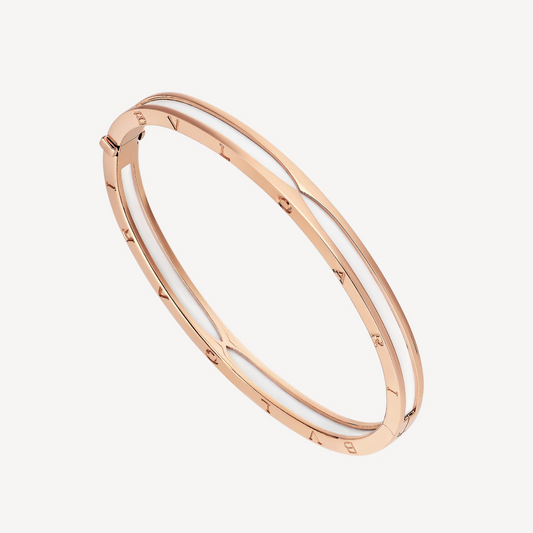 [Windsor Jewelry]ZERO 1 PINK GOLD WITH WHITE CERAMIC BRACELET