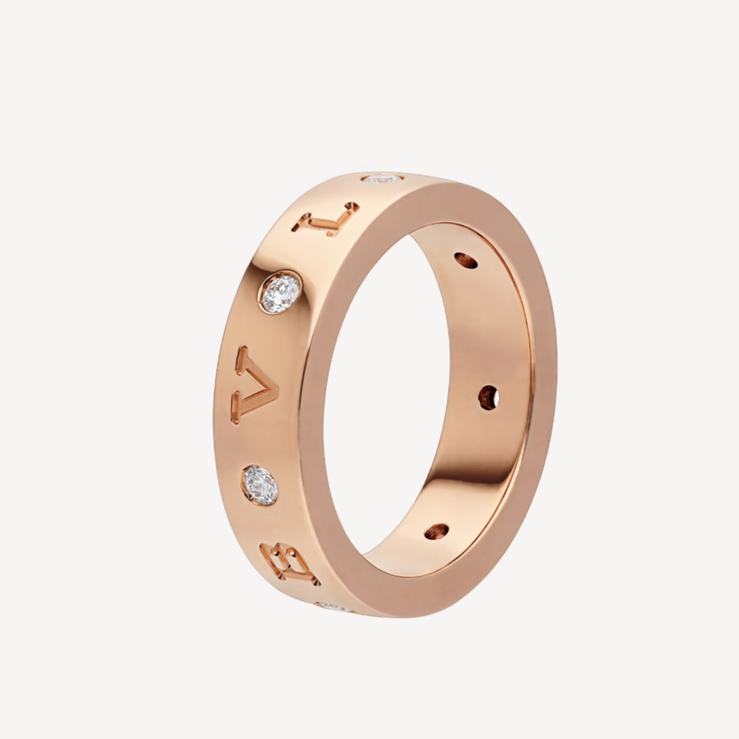 [Windsor Jewelry]ZERO 1 ESSENTIAL PINK GOLD BAND WITH DIAMONDS RING
