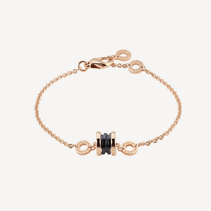 [Windsor Jewelry]ZERO 1 SOFT PINK GOLD AND BLACK CERAMIC BRACELET