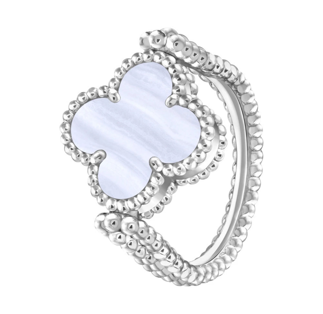 [Windsor Jewelry]CLOVER RIVERSIBLE PURPLE CHALCEDONY RING