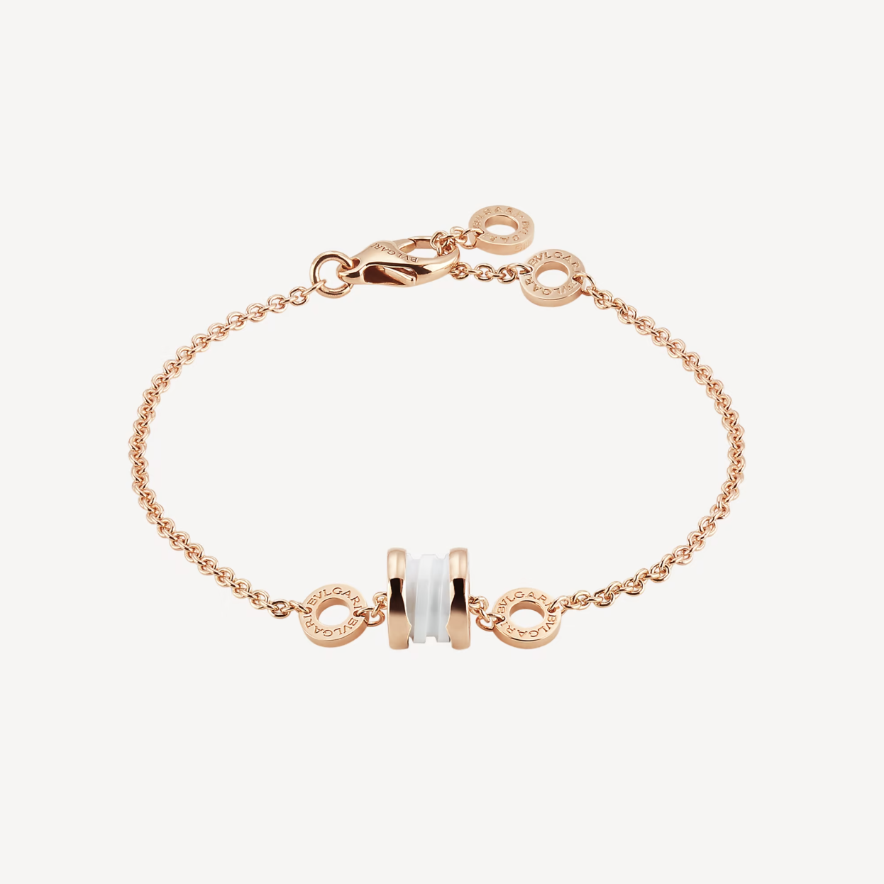 [Windsor Jewelry]ZERO 1 SOFT PINK GOLD AND WHITE CERAMIC BRACELET