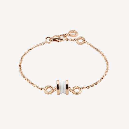[Windsor Jewelry]ZERO 1 SOFT PINK GOLD AND WHITE CERAMIC BRACELET