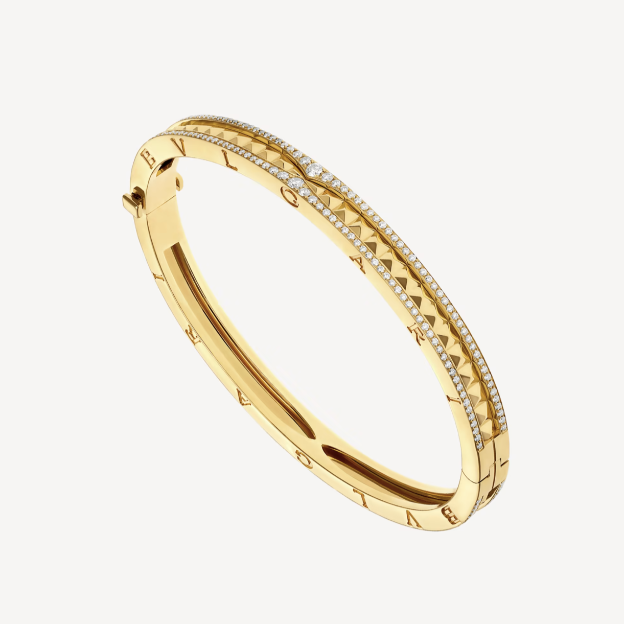 [Windsor Jewelry]ZERO 1 SPIRAL AND PAVED DIAMOND GOLD BRACELET