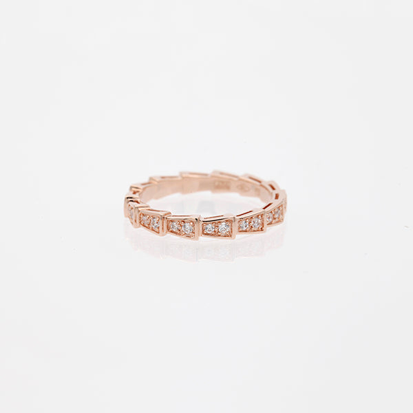 [Windsor Jewelry]SERPENTI RING PINK GOLD DIAMOND PAVED 3MM
