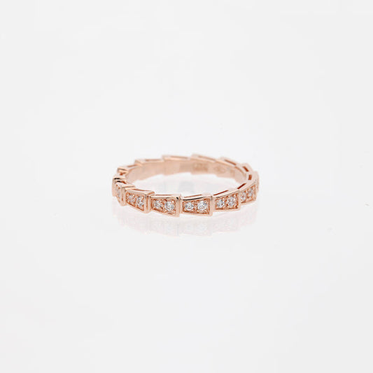 [Windsor Jewelry]SERPENTI RING PINK GOLD DIAMOND PAVED 3MM