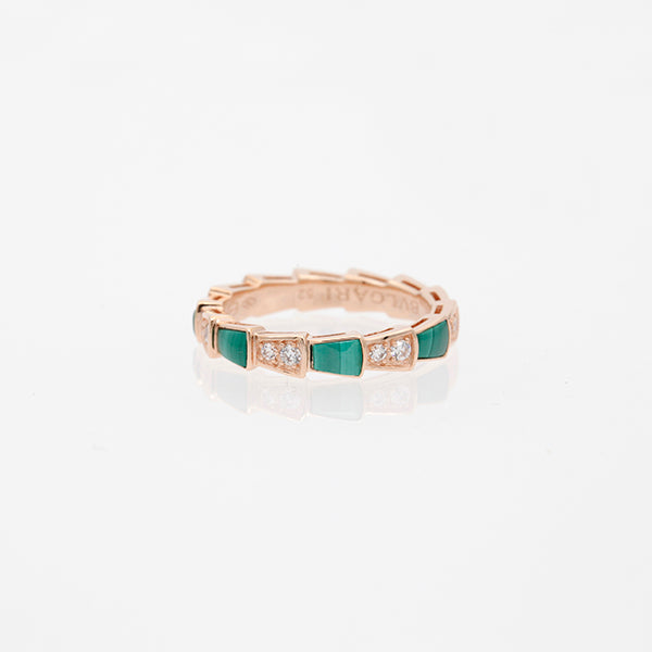 [Windsor Jewelry]SERPENTI RING PINK GOLD MALACHITE DIAMOND 3MM