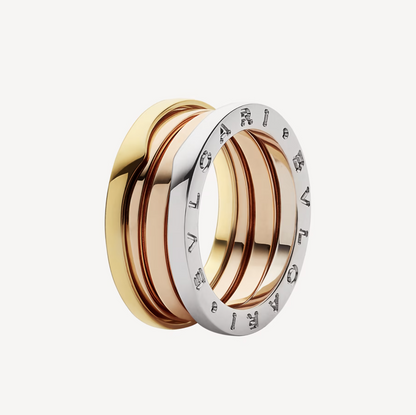 [Windsor Jewelry]ZERO 1 THREE-BAND ROSE WHITE AND YELLOW RING