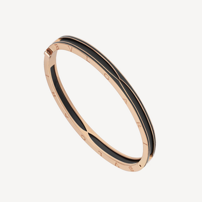 [Windsor Jewelry]ZERO 1 PINK GOLD WITH MATTE BLACK CERAMIC BRACELET