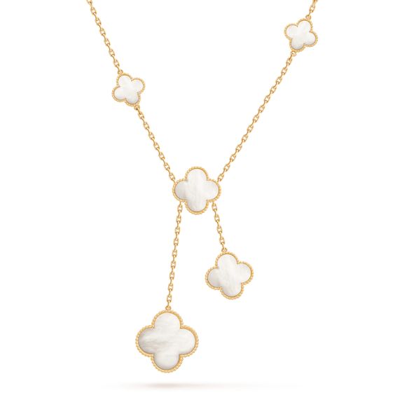 [Windsor Jewelry]CLOVER MOTHER OF PEARL NECKLACE 6 MOTIF