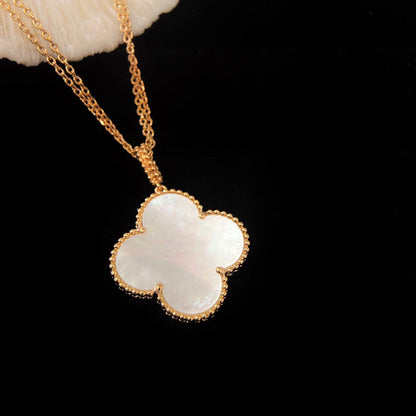 [Windsor Jewelry]CLOVER 25MM MOP LARGE PENDANT NECKLACE
