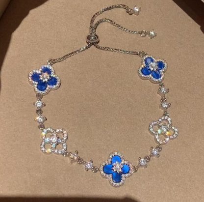 [Windsor Jewelry]CLOVER 5 MOTIF PINK BLUE RED WHITE BRACELET