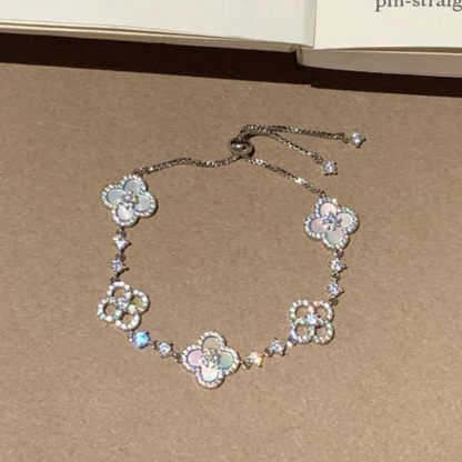 [Windsor Jewelry]CLOVER 5 MOTIF PINK BLUE RED WHITE BRACELET