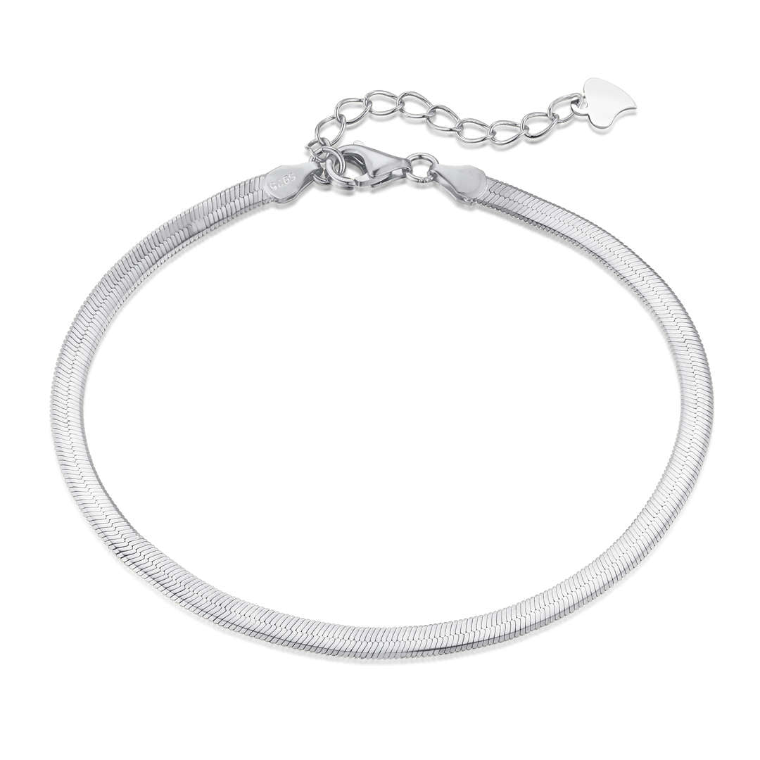[Windsor Jewelry]Flat Snake Bone Chain Blade Necklace