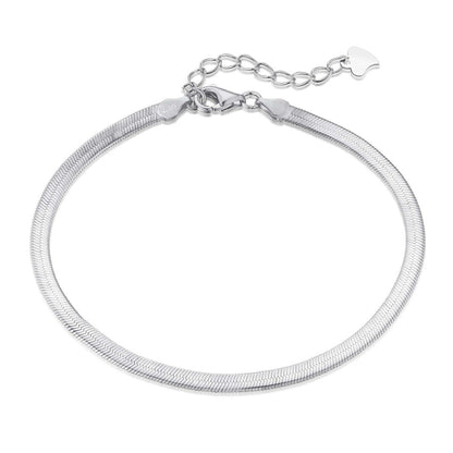 [Windsor Jewelry]Flat Snake Bone Chain Blade Necklace