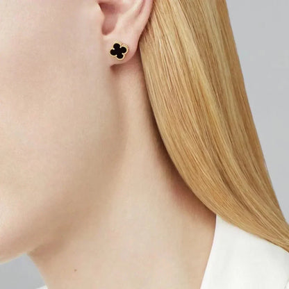 [Windsor Jewelry]CLOVER MINI 9.5MM BLACK MOP EARRINGS