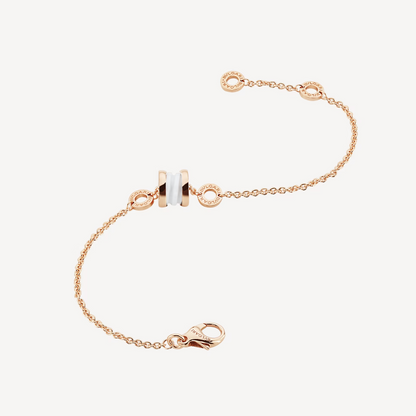 [Windsor Jewelry]ZERO 1 SOFT PINK GOLD AND WHITE CERAMIC BRACELET