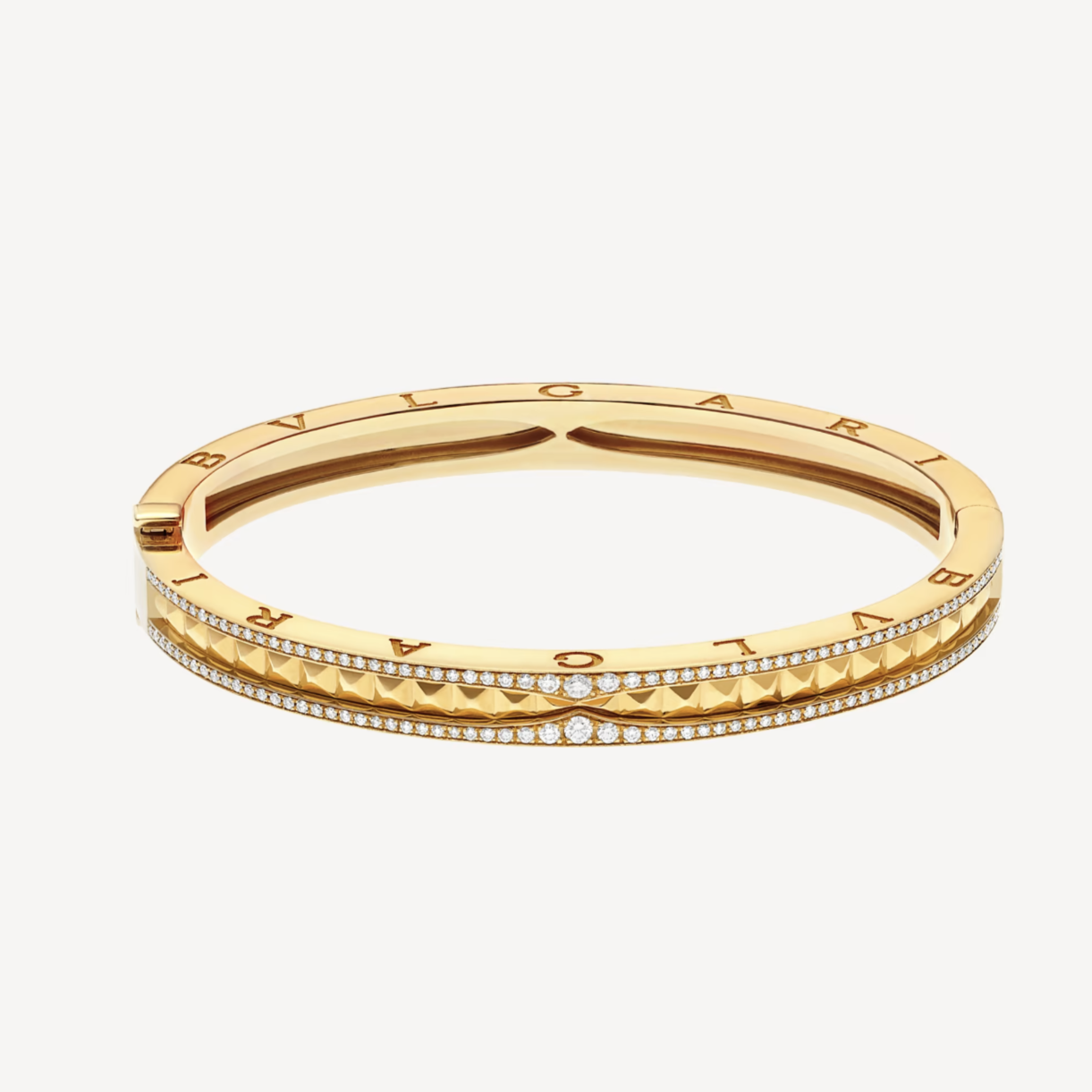 [Windsor Jewelry]ZERO 1 SPIRAL AND PAVED DIAMOND GOLD BRACELET