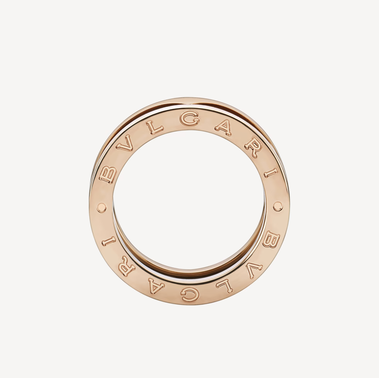[Windsor Jewelry]ZERO 1 TWO-BAND LOOPS AND BLACK CERAMIC PINK GOLD RING