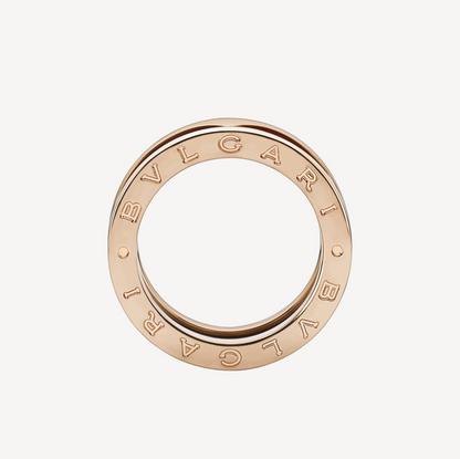 [Windsor Jewelry]ZERO 1 TWO-BAND LOOPS AND BLACK CERAMIC PINK GOLD RING
