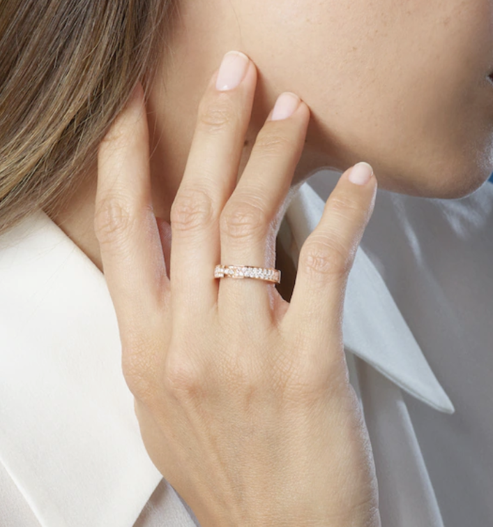 [Windsor Jewelry]ALLIANCE LIENS VIDENCE PAVED DIAMOND 4MM RING