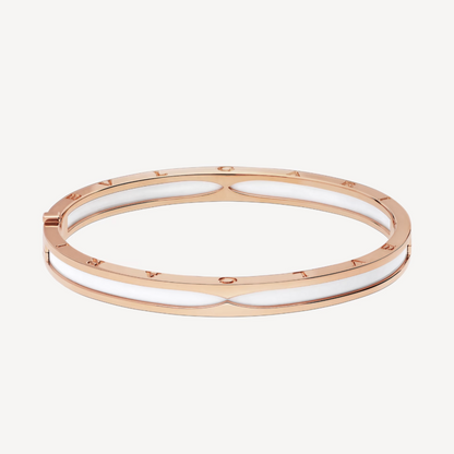 [Windsor Jewelry]ZERO 1 PINK GOLD WITH WHITE CERAMIC BRACELET