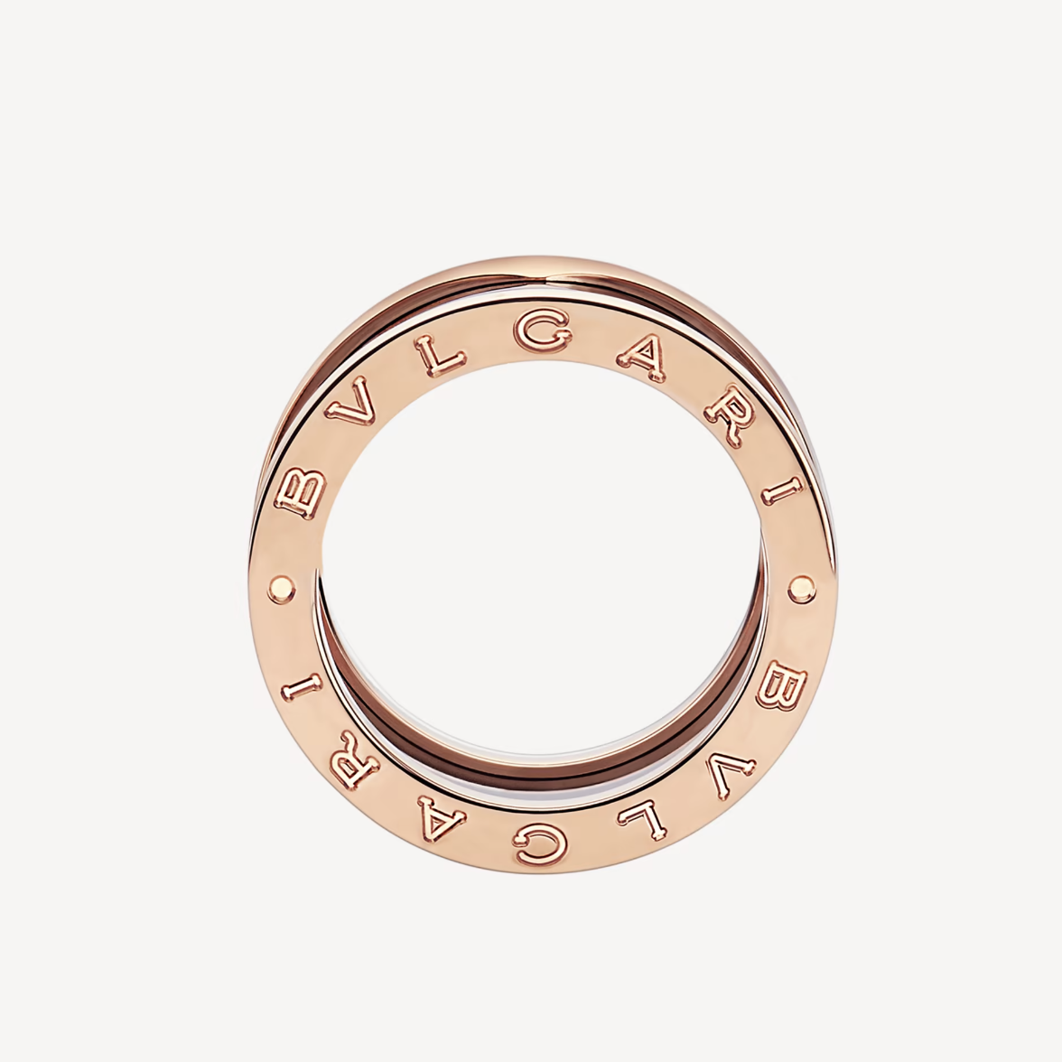 [Windsor Jewelry]ZERO 1 FOUR-BAND LOOPS AND BLACK CERAMIC SPIRAL PINK GOLD RING