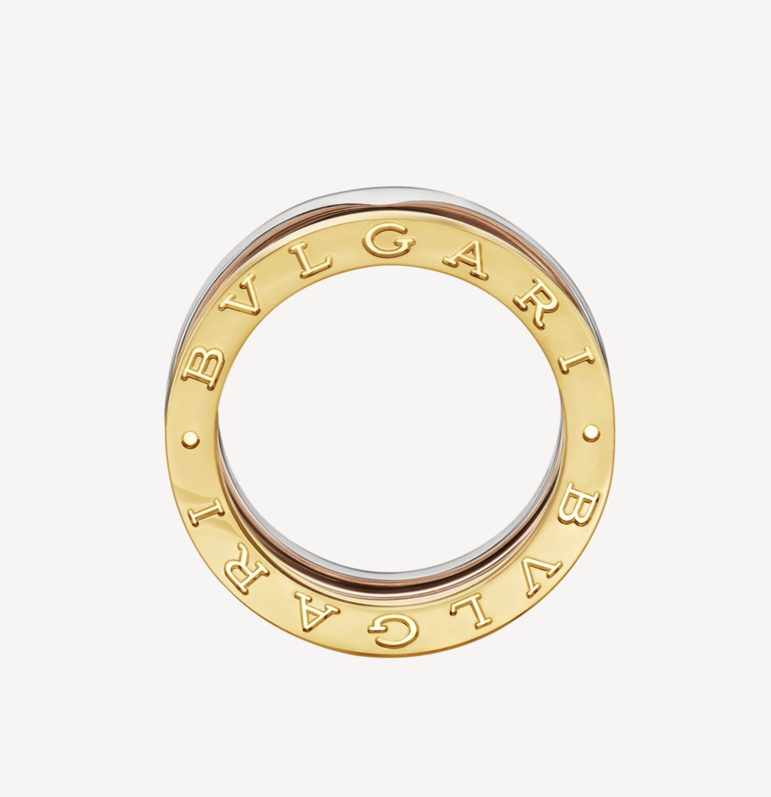 [Windsor Jewelry]ZERO 1 THREE-BAND ROSE WHITE AND YELLOW RING