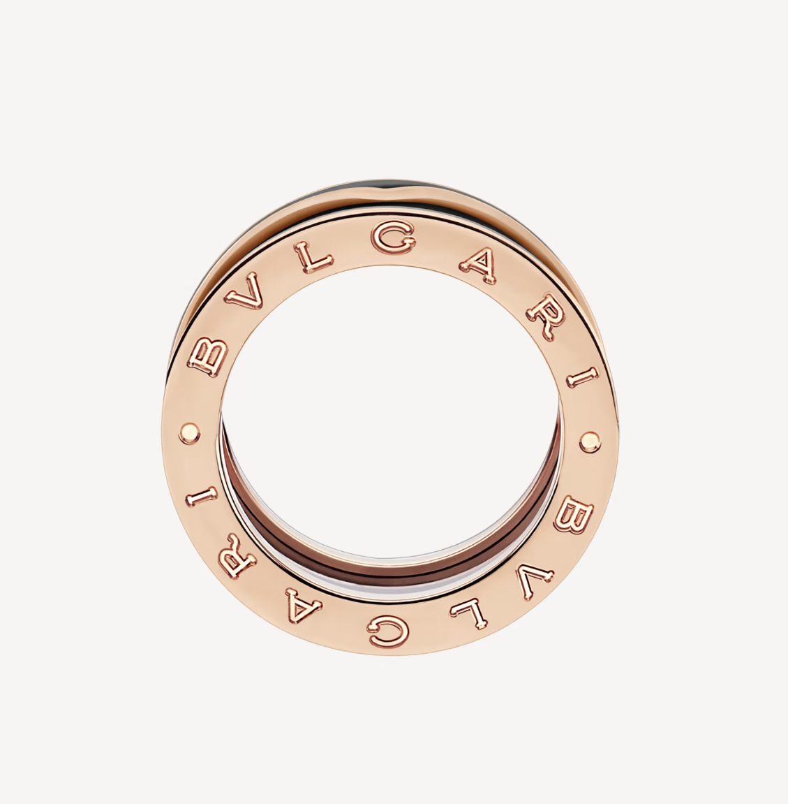 [Windsor Jewelry]ZERO 1 TWO-BAND WITH MATTE BLACK CERAMIC PINK GOLD RING