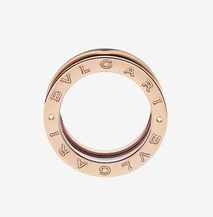 [Windsor Jewelry]ZERO 1 TWO-BAND WITH MATTE BLACK CERAMIC PINK GOLD RING