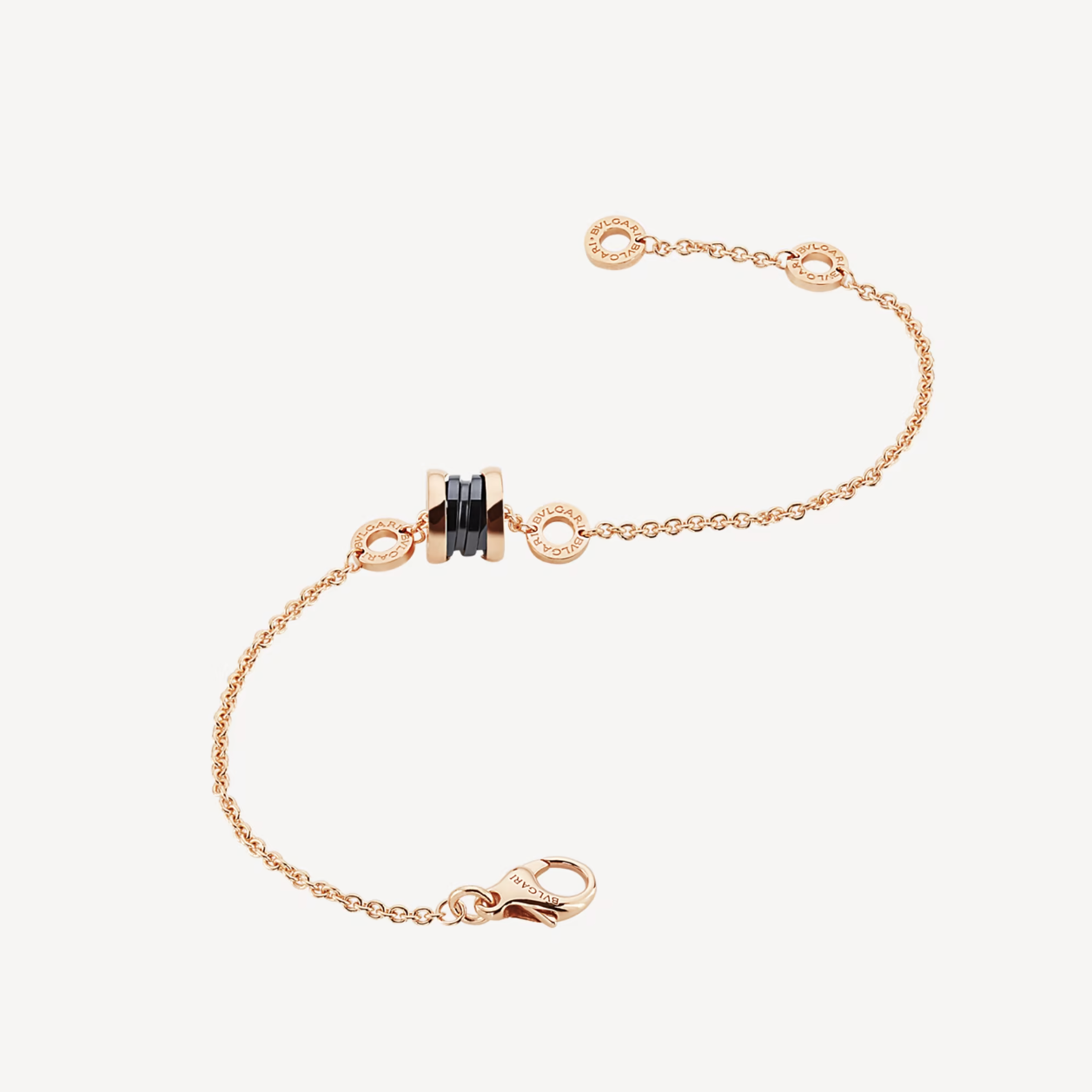 [Windsor Jewelry]ZERO 1 SOFT PINK GOLD AND BLACK CERAMIC BRACELET