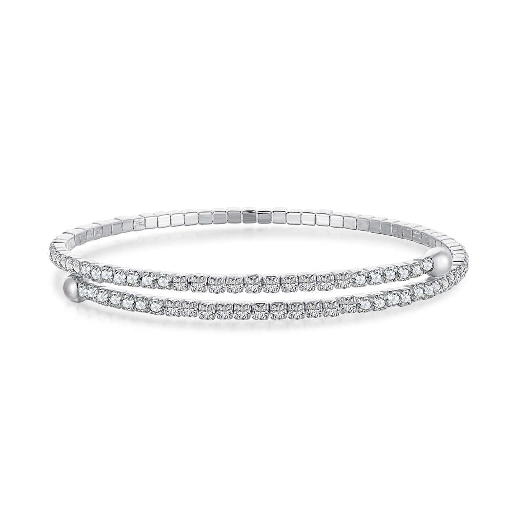 [Windsor Jewelry]Row of Diamonds Round Fashion Bracelet
