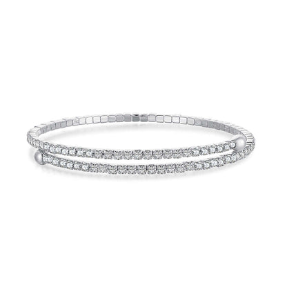 [Windsor Jewelry]Row of Diamonds Round Fashion Bracelet