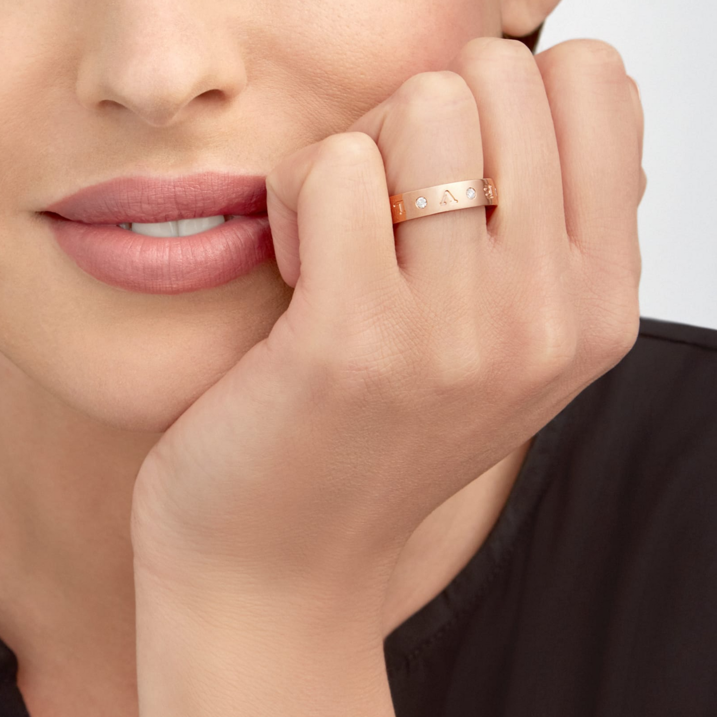 [Windsor Jewelry]ZERO 1 ESSENTIAL PINK GOLD BAND WITH DIAMONDS RING