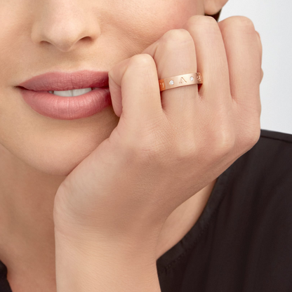 [Windsor Jewelry]ZERO 1 ESSENTIAL PINK GOLD BAND WITH DIAMONDS RING
