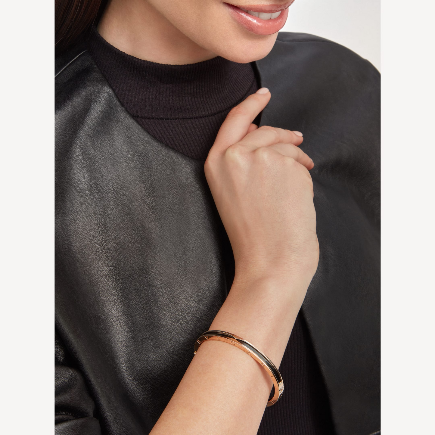 [Windsor Jewelry]ZERO 1 PINK GOLD WITH BLACK CERAMIC BRACELET