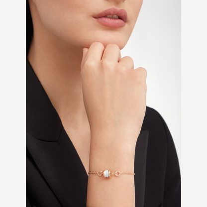 [Windsor Jewelry]ZERO 1 SOFT PINK GOLD AND WHITE CERAMIC BRACELET