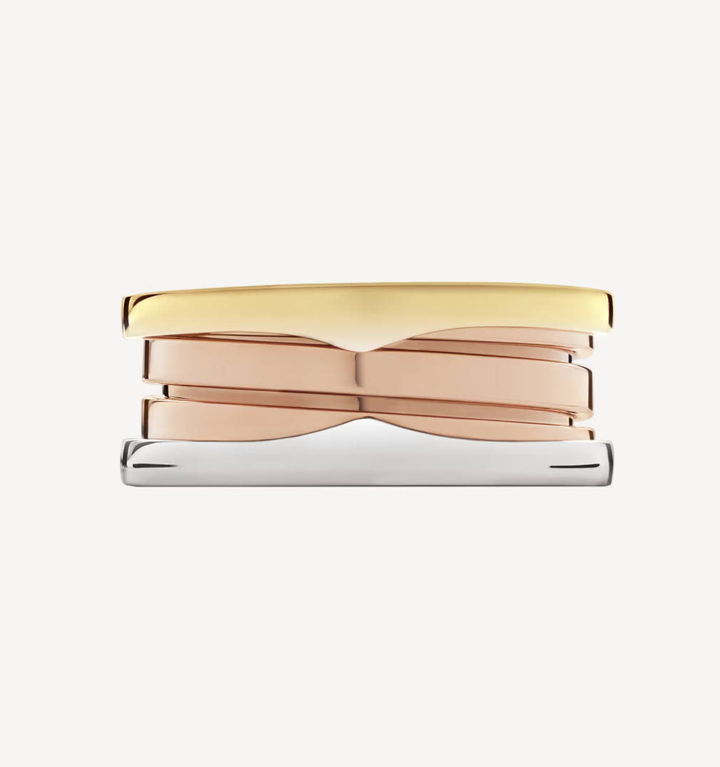 [Windsor Jewelry]ZERO 1 THREE-BAND ROSE WHITE AND YELLOW RING