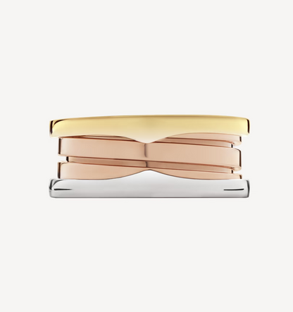 [Windsor Jewelry]ZERO 1 THREE-BAND ROSE WHITE AND YELLOW RING