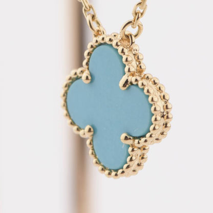 [Windsor Jewelry]CLOVER 15MM VINTAGE TURQUOISE NECKLACE