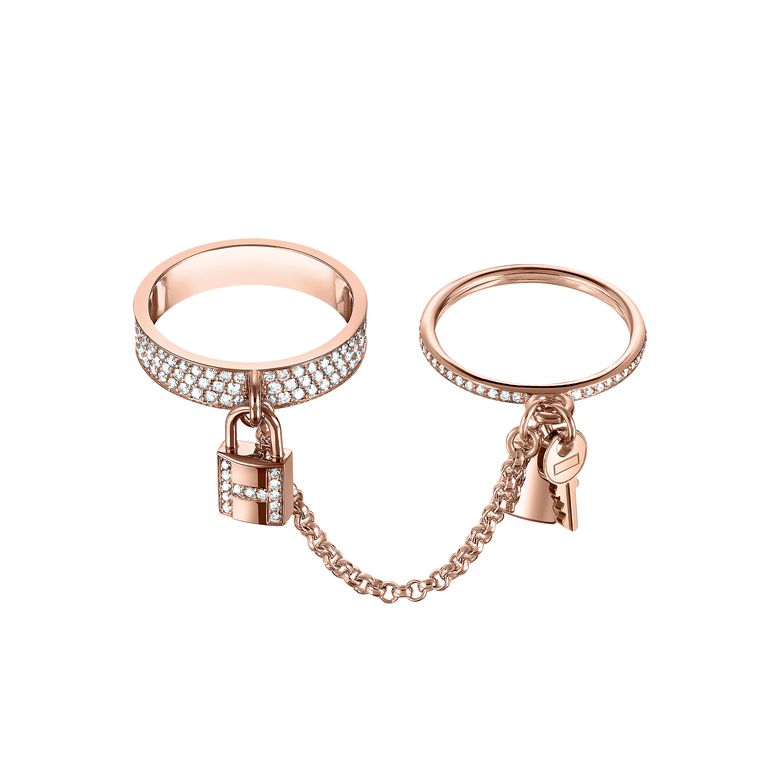 [Windsor Jewelry]HM KELLY CLOCHETTE DOUBLE RING IN  WITH DIAMONDS