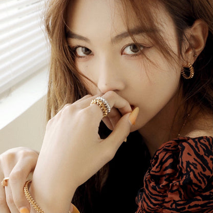 [Windsor Jewelry]CLASH SMALL HOOP EARRINGS