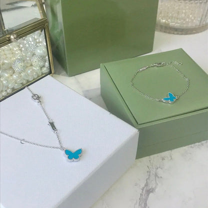 [Windsor Jewelry]BUTTERFLY TURQUOISE BUTTERFLY BRACELET SILVER