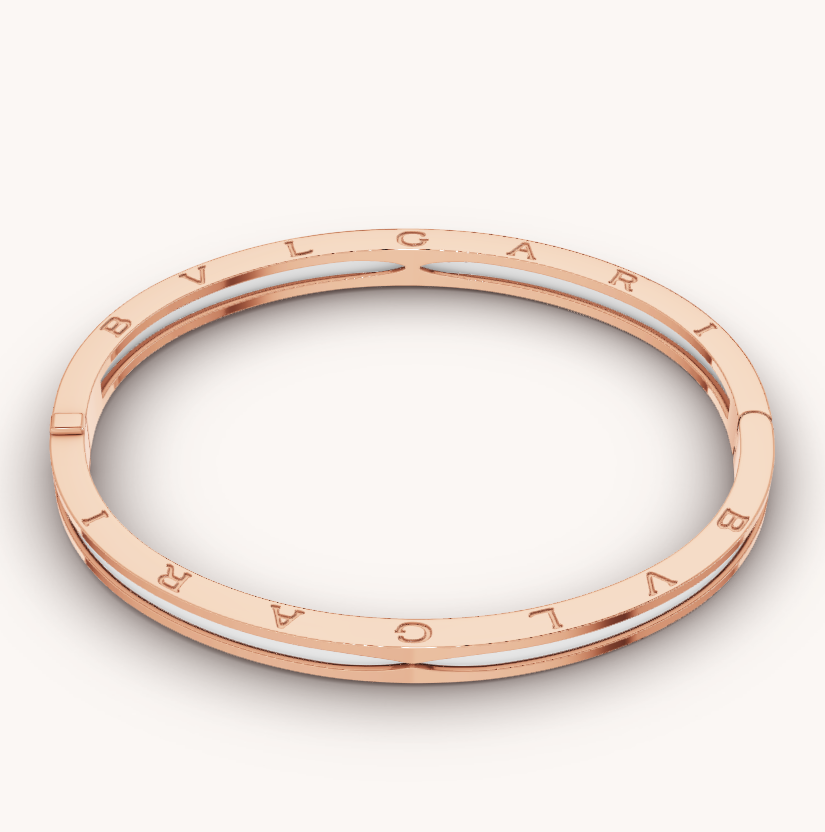 [Windsor Jewelry]ZERO 1 PINK GOLD WITH WHITE CERAMIC BRACELET
