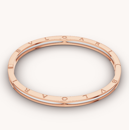 [Windsor Jewelry]ZERO 1 PINK GOLD WITH WHITE CERAMIC BRACELET