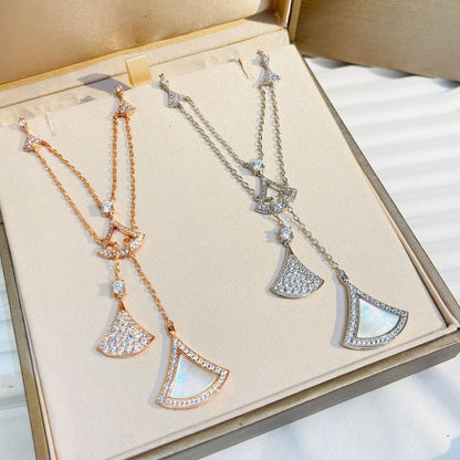 [Windsor Jewelry]DREAM NECKLACE WHITE MOP FULL DIAMOND