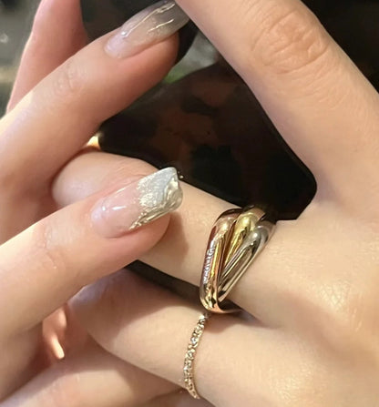 [Windsor Jewelry]TRINITY RING GOLD PINK GOLD SILVER