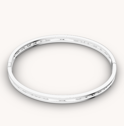 [Windsor Jewelry]ZERO 1 SPIRAL LOGO SILVER BRACELET
