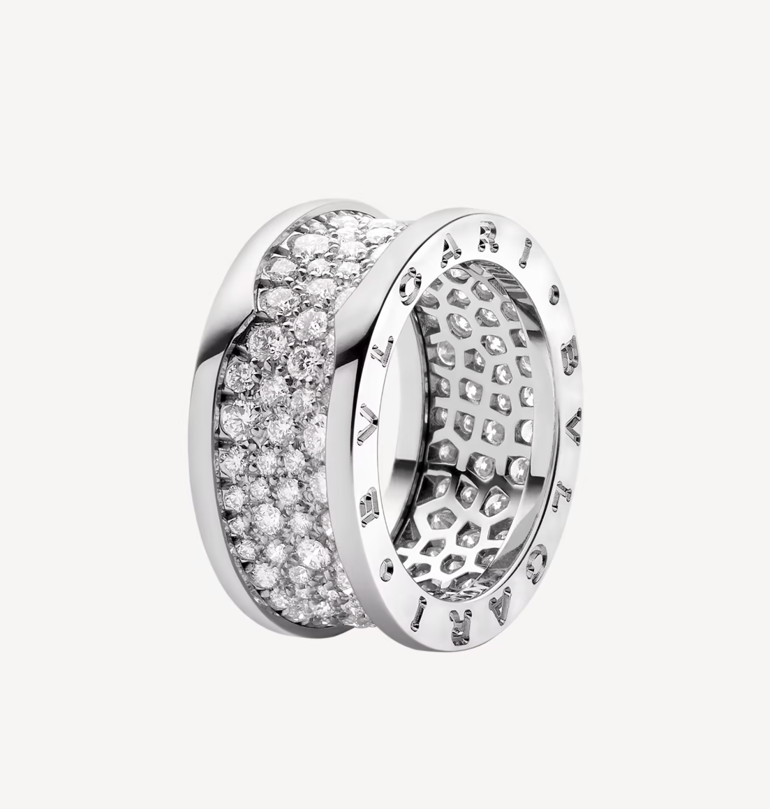 [Windsor Jewelry]ZERO 1 WITH PAVED DIAMONDS ON THE SPIRAL RING